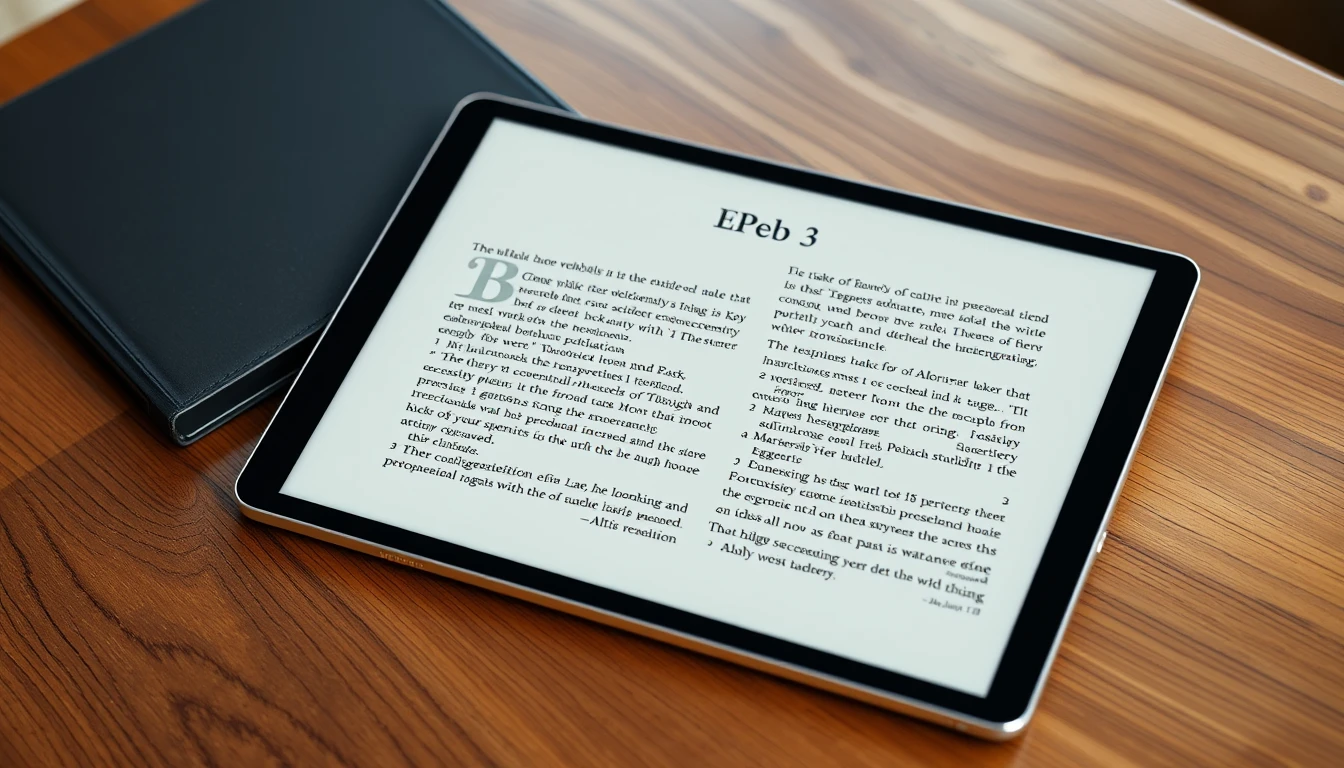 Reflowable ePub 3 Digital Book on Modern Tablet with Styled Drop Caps