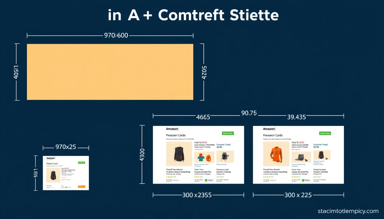Amazon A+ Content module dimensions and pixel specification chart