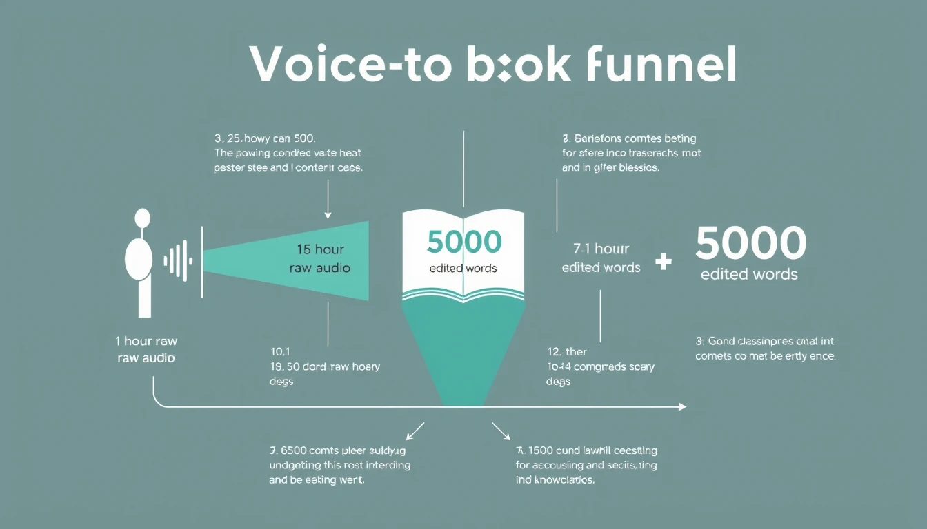 Spoken transcript compression ratio funnel diagram