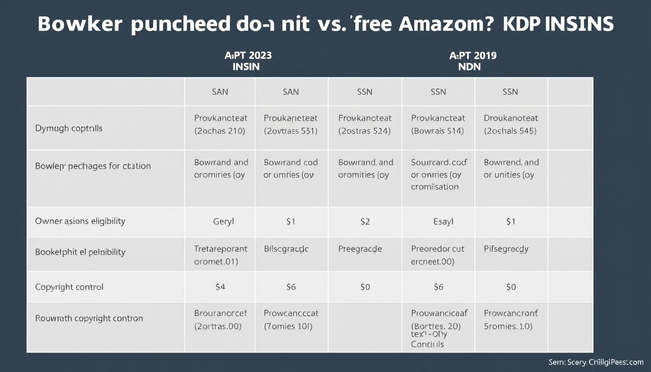 Bowker vs Free Amazon ISBN Comparison Matrix