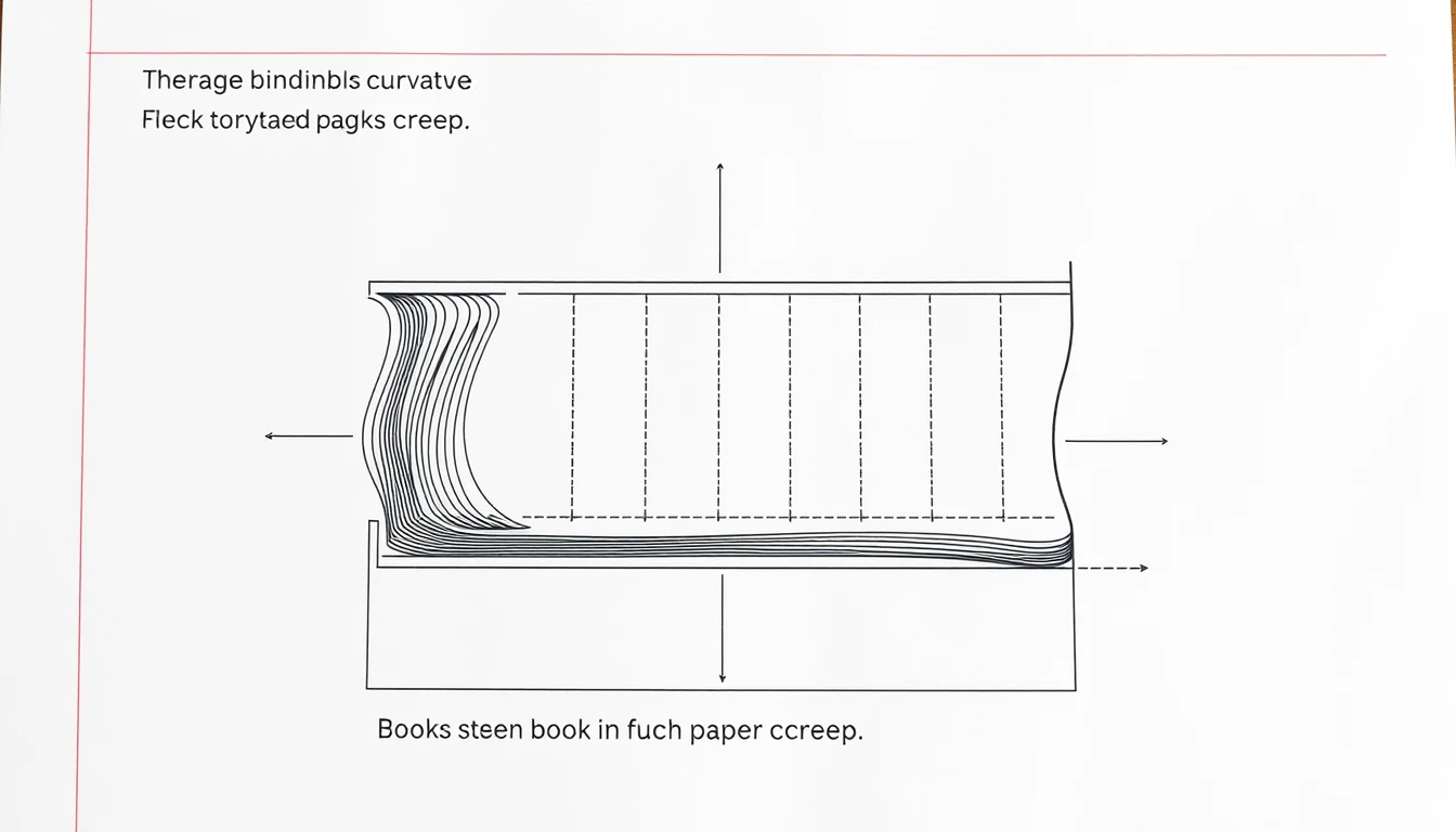 Cross Section Diagram of Perfect Bound Book Spine and Gutter Curve